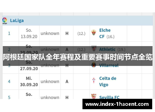 阿根廷国家队全年赛程及重要赛事时间节点全览